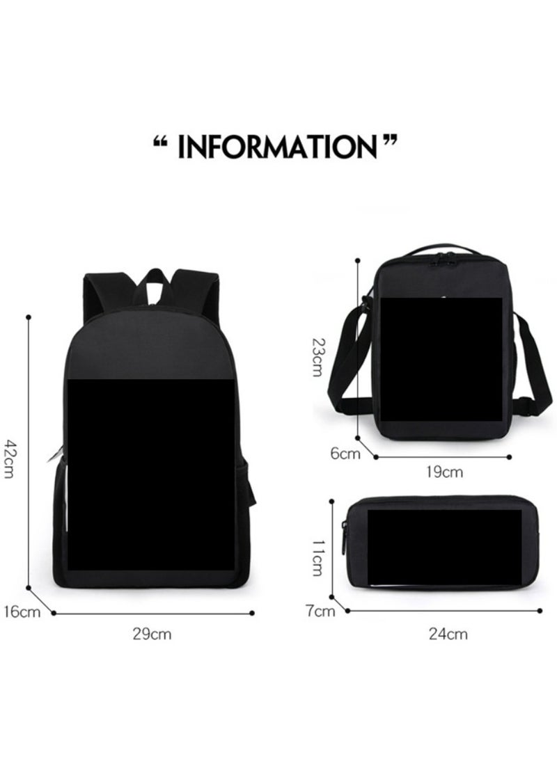 Mario cartoon backpack, primary and secondary school student backpack, large capacity backpack, three piece set, single shoulder bag, pencil case, unisex - Image 2
