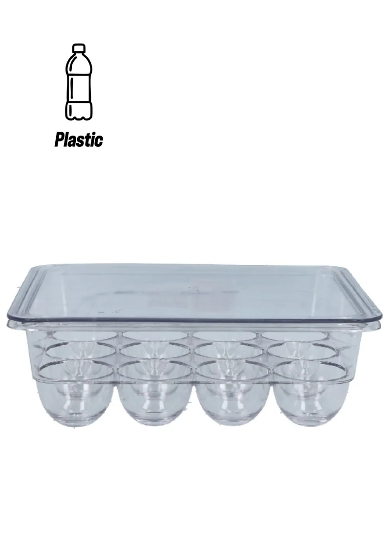 Felli Square Shape Plastic Refrigerator Egg Holder with Cover Clear 22.5 x 17.5 x 8 cm FF-8107S