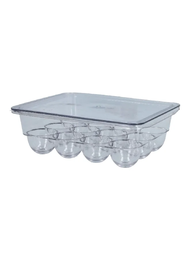 Felli Square Shape Plastic Refrigerator Egg Holder with Cover Clear 22.5 x 17.5 x 8 cm FF-8107S