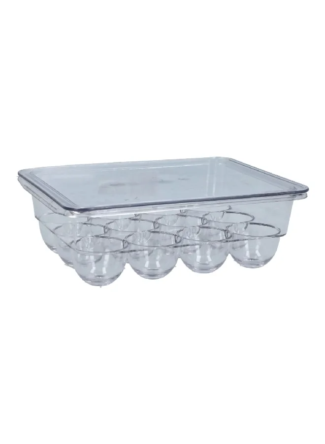 Felli Square Shape Plastic Refrigerator Egg Holder with Cover Clear 22.5 x 17.5 x 8 cm FF-8107S