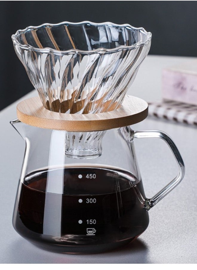 Brutelle Pour Over Coffee Set 600ML Glass Carafe Coffee Server with Glass Coffee Dripper Filter Drip Coffee Maker Set for Home or Office 4 Cups  - Image 3