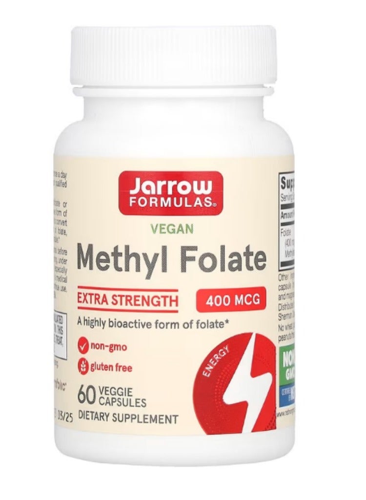 jarrow formulas Vegan Methyl Folate Extra Strength 400 mcg 60 Veggie Capsules