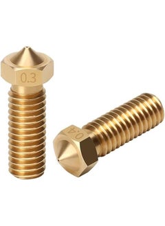 Generic 10Pcs for E3D Volcano Nozzle Stainless Steel Brass Nozzles for E3D V6 Volcano Hotend M6 Extruder 1.75 3mm PLA Suitable (Color : Brass 1.75mm, Size : 0.4mm)  - Image 3