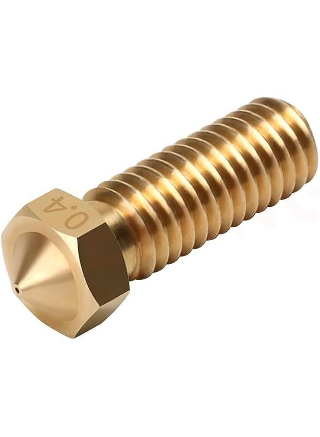 10Pcs for E3D Volcano Nozzle Stainless Steel Brass Nozzles for E3D V6 Volcano Hotend M6 Extruder 1.75 3mm PLA Suitable (Color : Brass 1.75mm, Size : 0.4mm) - Image 1