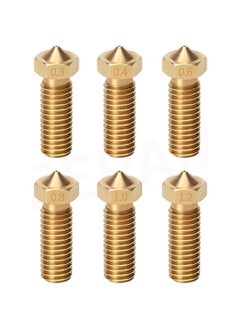 Generic 10Pcs for E3D Volcano Nozzle Stainless Steel Brass Nozzles for E3D V6 Volcano Hotend M6 Extruder 1.75 3mm PLA Suitable (Color : Brass 1.75mm, Size : 0.4mm)  - Image 5