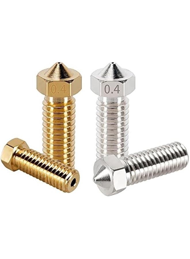 10Pcs for E3D Volcano Nozzle Stainless Steel Brass Nozzles for E3D V6 Volcano Hotend M6 Extruder 1.75 3mm PLA Suitable (Color : Brass 1.75mm, Size : 0.4mm) - Image 2