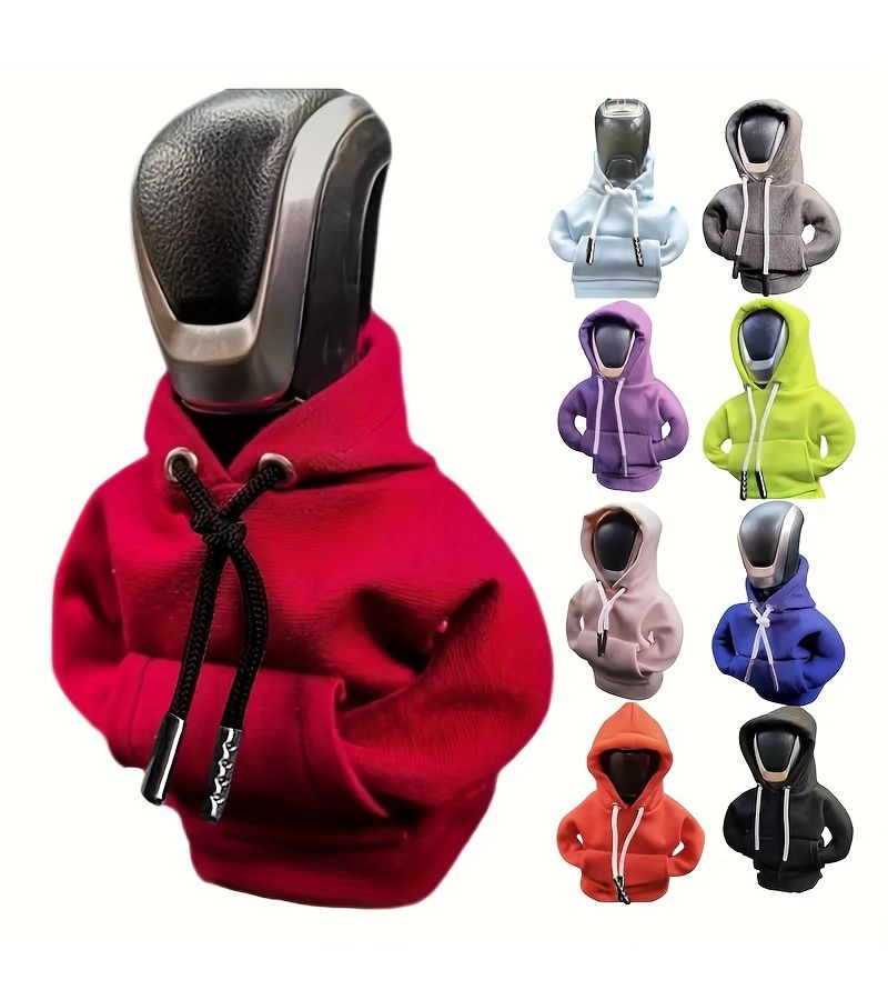 Blue Hooded Car Gear Lever Cover Creative Decorative Protective Anti Sweat Handle - Image 3