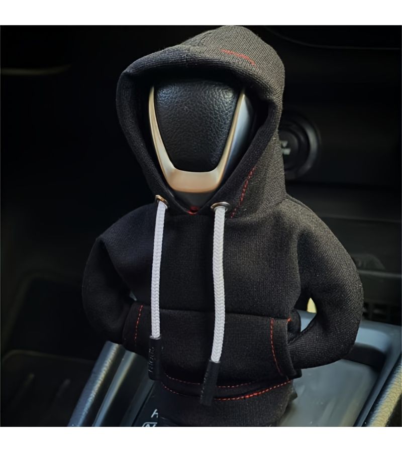 Blue Hooded Car Gear Lever Cover Creative Decorative Protective Anti Sweat Handle - Image 2