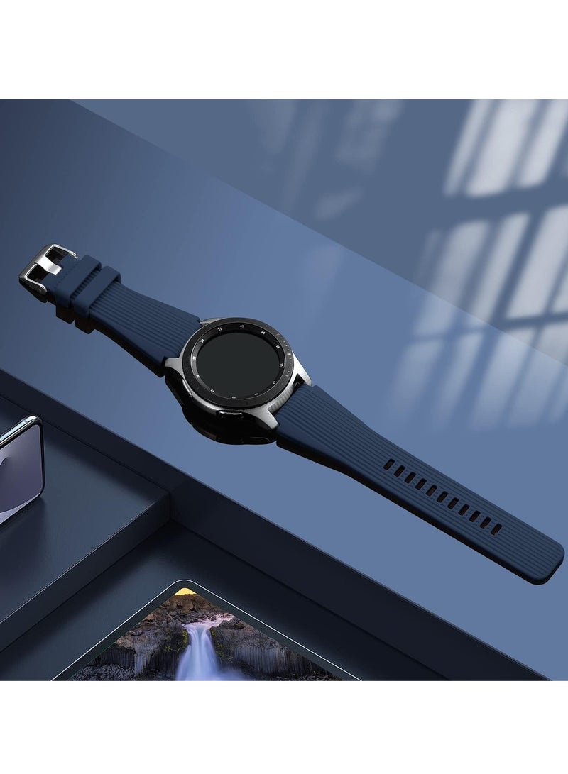 Silicone Sport Band 22MM Strap For Samsung Galaxy Watch 3 45mm/Watch 46mm/Gear S3/Huawei watch GT3 GT4 46MM/Huawei Watch 3&4/3&4 Pro/GT2E/GT2 Pro/GT GT2 46MM/Amaz fit GTR 4/3/3Pro/2/2e blue - Image 3