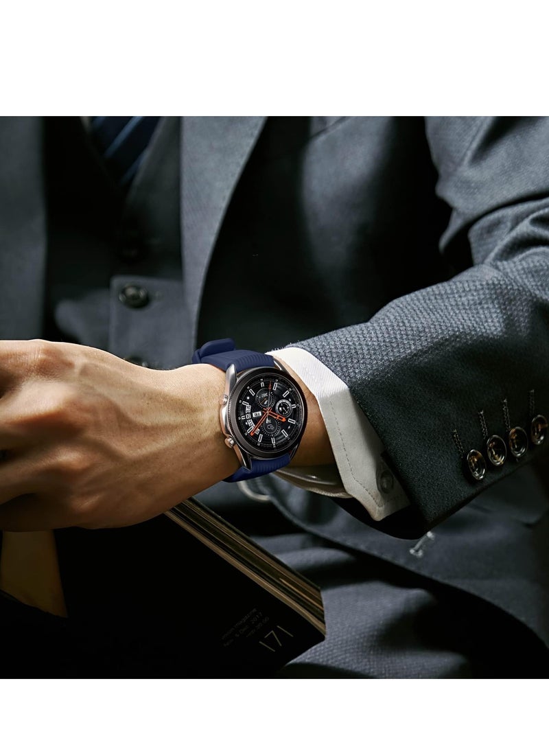 Silicone Sport Band 22MM Strap For Samsung Galaxy Watch 3 45mm/Watch 46mm/Gear S3/Huawei watch GT3 GT4 46MM/Huawei Watch 3&4/3&4 Pro/GT2E/GT2 Pro/GT GT2 46MM/Amaz fit GTR 4/3/3Pro/2/2e blue - Image 5