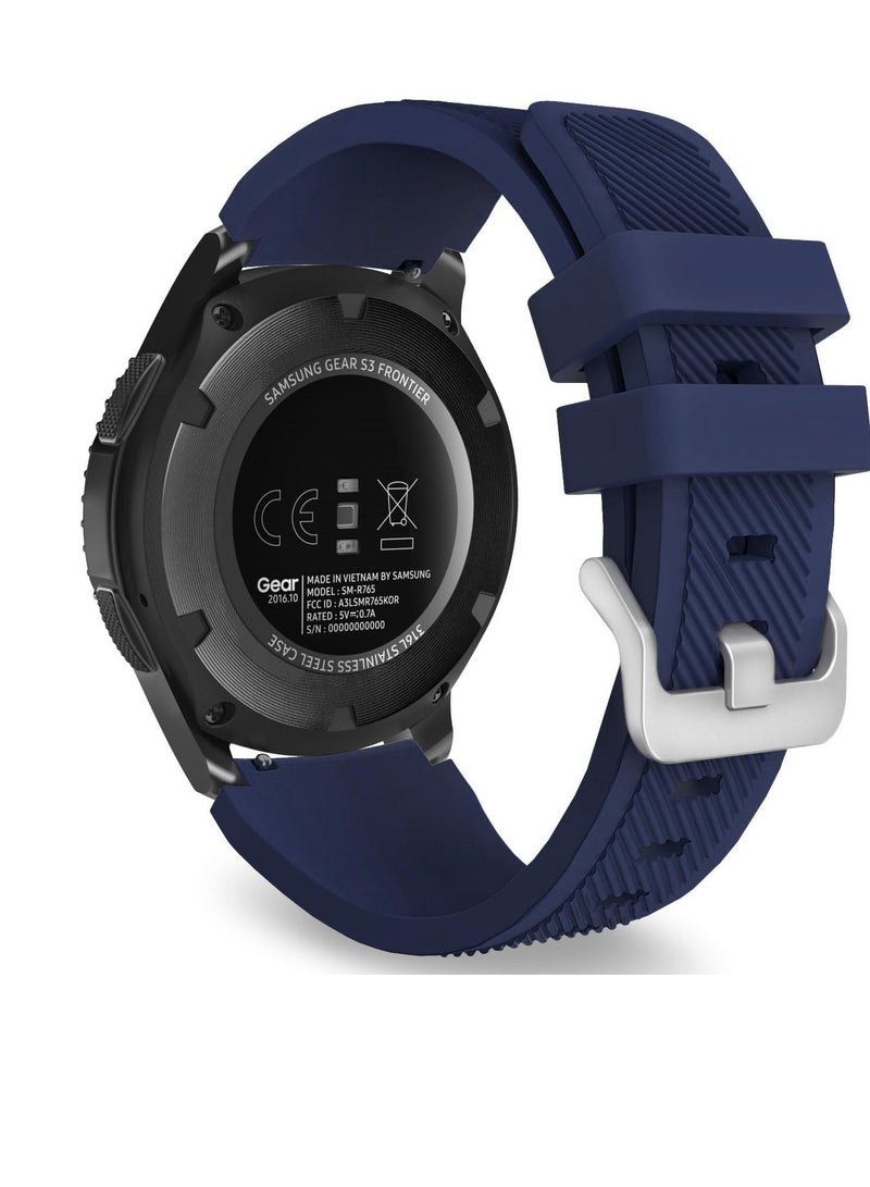 Silicone Sport Band 22MM Strap For Samsung Galaxy Watch 3 45mm/Watch 46mm/Gear S3/Huawei watch GT3 GT4 46MM/Huawei Watch 3&4/3&4 Pro/GT2E/GT2 Pro/GT GT2 46MM/Amaz fit GTR 4/3/3Pro/2/2e blue - Image 1