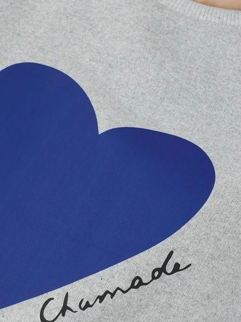 HICCUP Printed Crew Neck Raised Sweatshirt