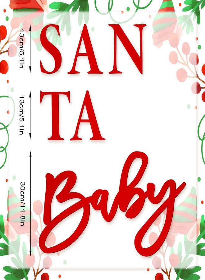 وولاين لافتة سانتا للأطفال من اللباد من Whaline، خلفية لحفل استقبال المولود الجديد في عيد الميلاد، لافتة حمراء من اللباد لكشف جنس المولود، مناسبة لحفلات أعياد الميلاد الأولى، ديكور قوس، دعامة تصوير جدارية - Image 2