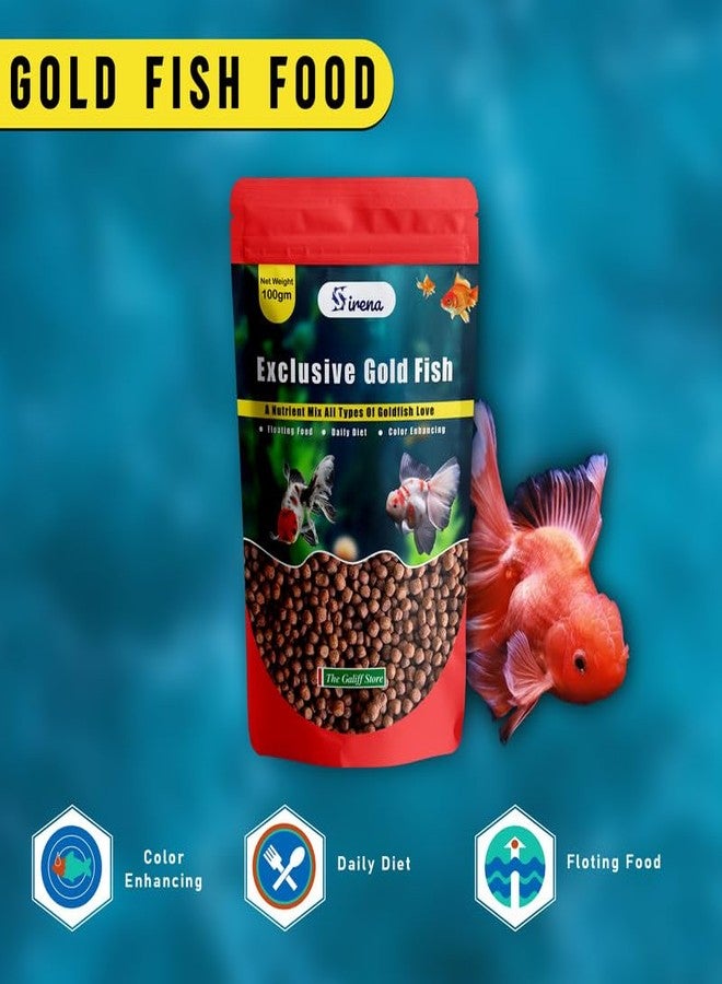متجر جاليف - طعام أسماك ذهبية عالي القيمة الغذائية - 100 غرام من الحبيبات الصغيرة العائمة، مدعم بالسبيرولينا، غني بالبروتين، غذاء مثالي للأسماك في جميع مراحل حياتها، سهل الهضم للنمو والحفاظ على لونها، غذاء يومي للأسماك - Image 2