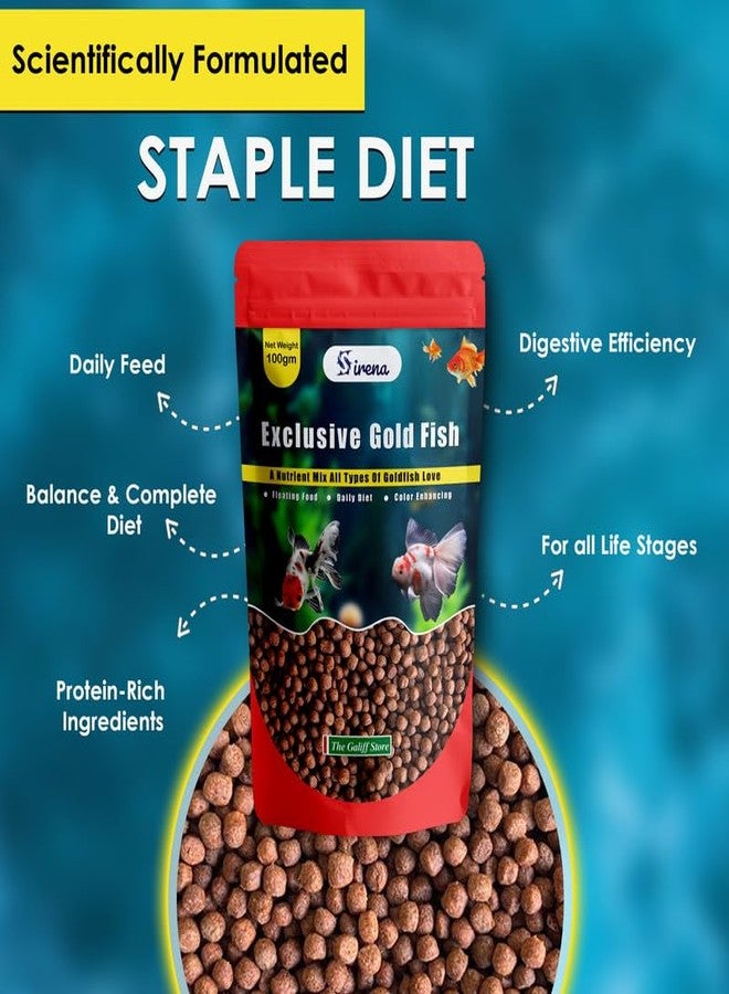 متجر جاليف - طعام أسماك ذهبية عالي القيمة الغذائية - 100 غرام من الحبيبات الصغيرة العائمة، مدعم بالسبيرولينا، غني بالبروتين، غذاء مثالي للأسماك في جميع مراحل حياتها، سهل الهضم للنمو والحفاظ على لونها، غذاء يومي للأسماك - Image 5