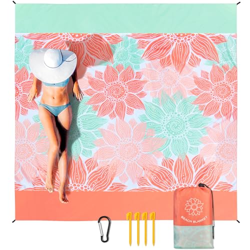 HIHOHO Beach Blanket Waterproof Sandproof Extra Large Beach Mat 79" X 83"/120"x108"for 1-8 Adults Quick Drying Durable Outdoor Picnic Mat for Beach Travel Camping Hiking - Image 1