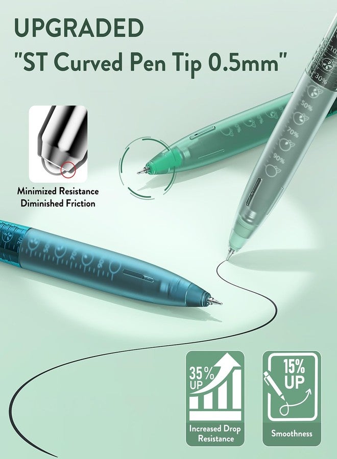 Four Candies 12Pack 0.5mm Black Ink Quick Dry Retractable Gel Pen Set, Cute Transparent Pastel Fine Point Note Taking Aesthetic lnk Pens, Comfort Grip Drawing Writing School Office Home (Black) - Image 3