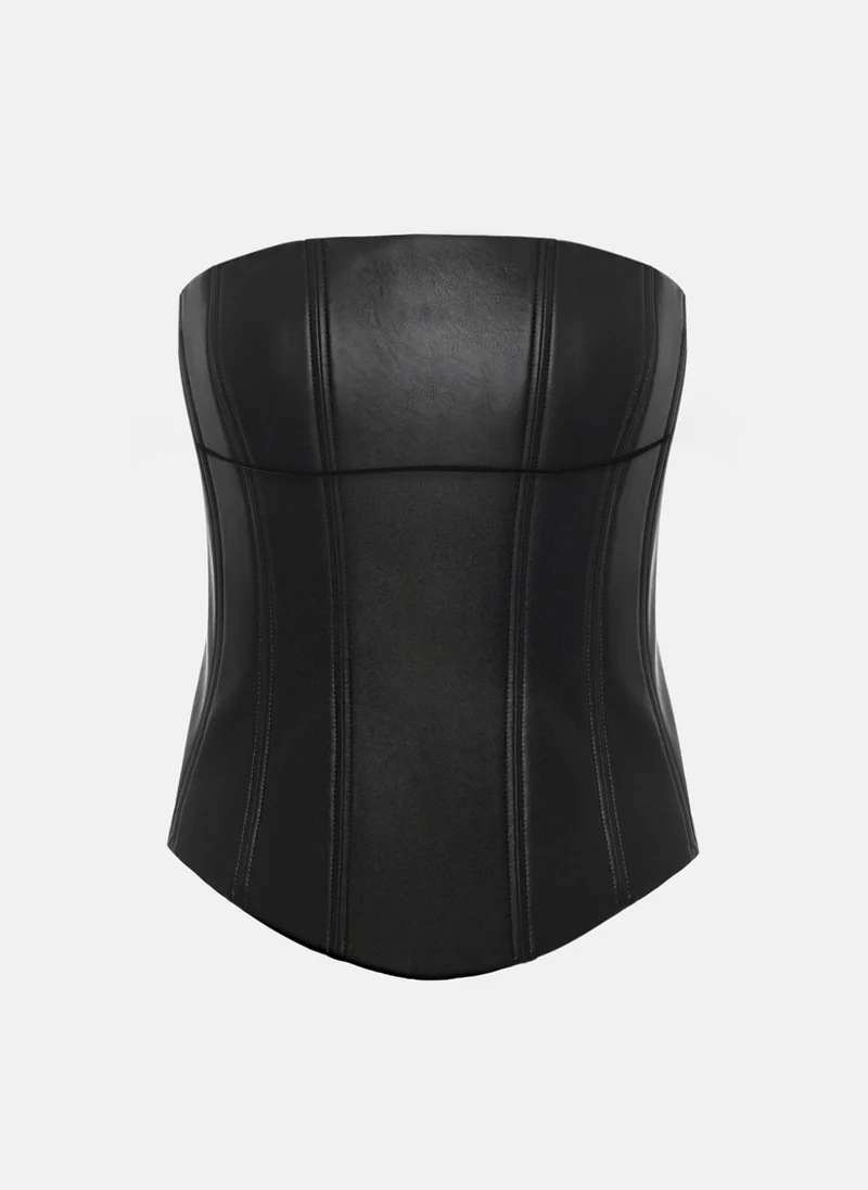 Lichi Corset eco-leather top