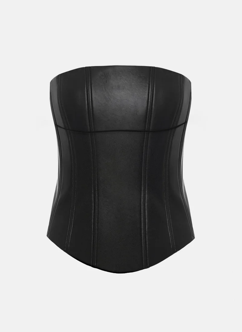 Lichi Corset eco-leather top