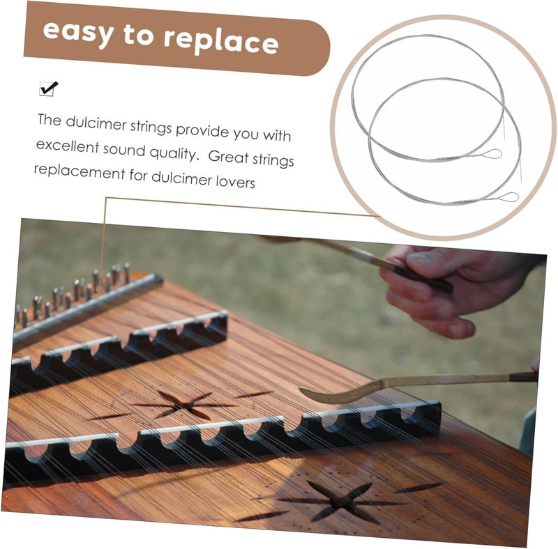 Abaodam 2Pcs Steel Dulcimer Strings Replacement for Musical Instruments Universal Dulcimer String Accessories Durable and High Material - Image 2