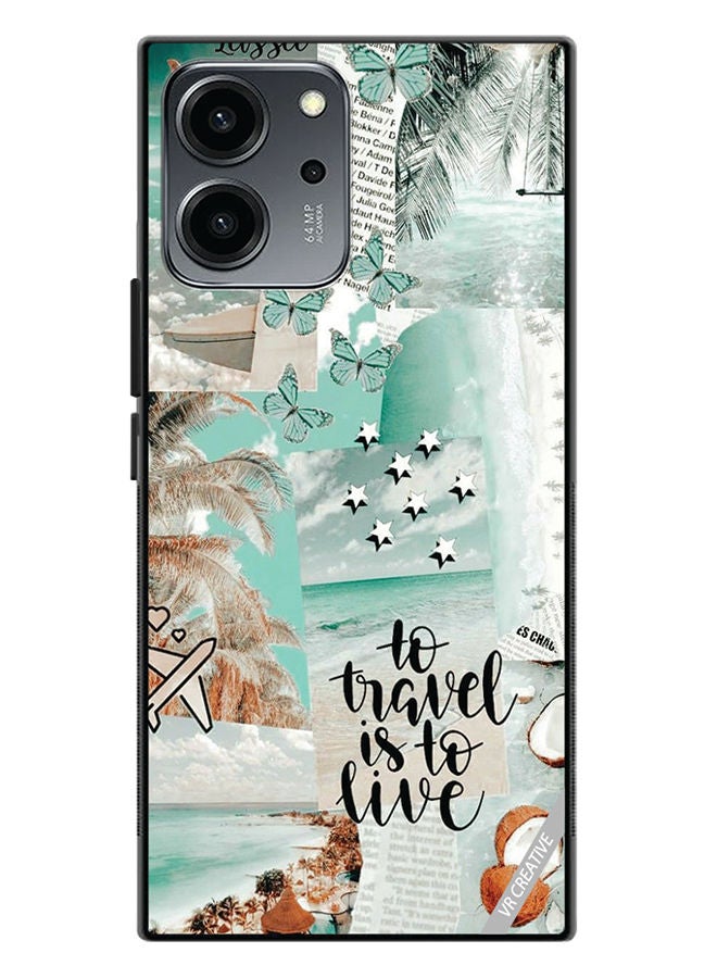 VR CREATIVE Protective Case Cover For Honor 80 SE To Tavel Is To Live Design Multicolour - Image 1