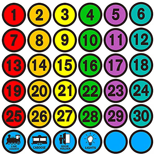 WhatSign Line up Spots for Classroom Floor Stickers - 36Pcs Number Stickers Floor Numbers for Classroom Lining up for Back to School Kindergarten Preschool Elementary Supplies - Image 1