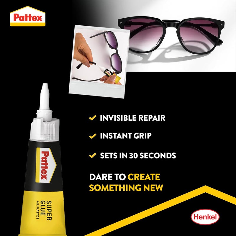 Pattex Liquid Glue For Plastic, Strong Adhesive Repairs, Clear Plastic Material, Easy To Use Instant Super Glue, 1 X 2G - Image 2