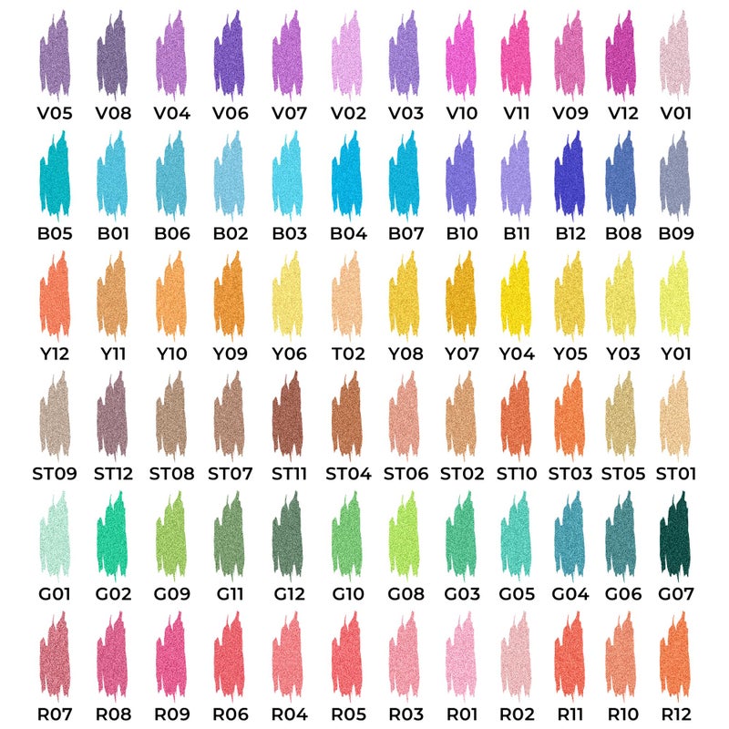 ZSCM Retractable Glitter Gel Pens,72 Colors Large Capacity Multicolor Glitter Metallic Gel Ink Pens, 1 mm Fine Point Smooth Writing Color Pens for Adult Coloring Book Note Taking Aesthetic Art Supplies - Image 4
