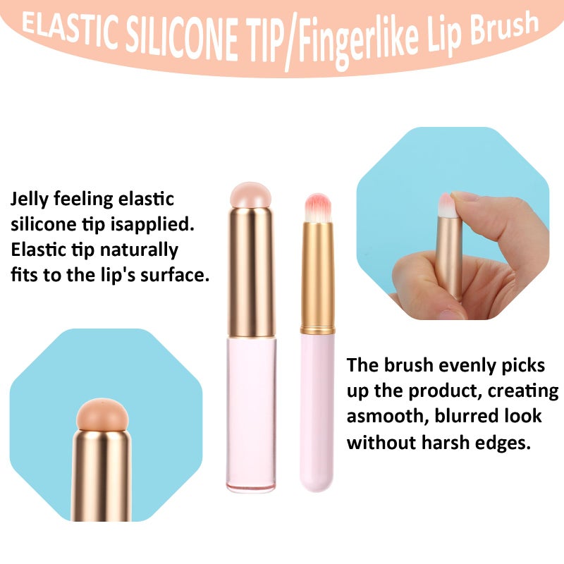 Aeaocvo 3 Pcs Silicone Lip Brush Reusable Lip Makeup Applicator Round Head Lip Brushes Applicator with Cover, Multifunctional Makeup Brush Beauty Tool for Lipstick Lip Gloss Balm Mask Concealer Eyeshadow - Image 3