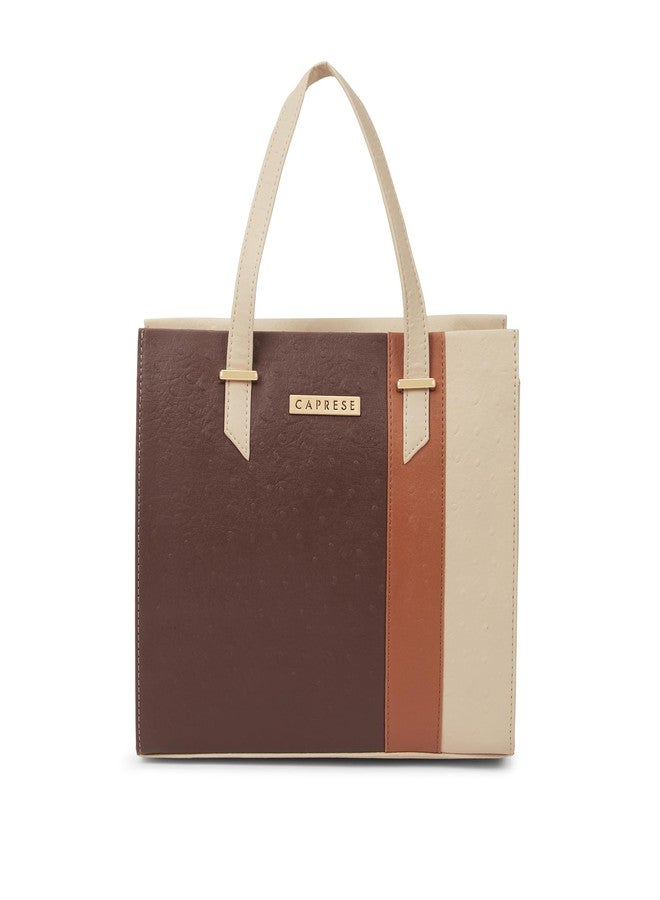 Caprese Birdy Medium Satchel Bag for Women with Multiple Compartments, Adjustable & Detachable Strap | Versatile Shoulder, Crossbody & Handheld Bag for Work, Travel, and Everyday Use (Dark Beige) - Image 1