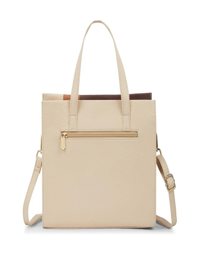 Caprese Birdy Medium Satchel Bag for Women with Multiple Compartments, Adjustable & Detachable Strap | Versatile Shoulder, Crossbody & Handheld Bag for Work, Travel, and Everyday Use (Dark Beige) - Image 5