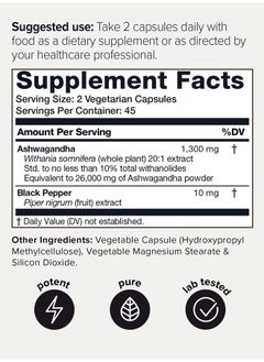 Toniiq 26,000mg 20x Concentrated Extract - 10% Withanolides - Ultra High Strength Ashwagandha Capsules - Wild Harvested in India - Highly Concentrated and Bioavailable Supplement - 90 Veggie Capsules  - Image 2