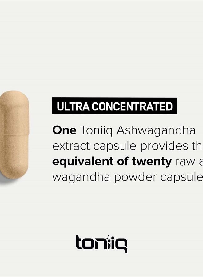 Toniiq 26,000 ملغ 20x مستخلص مركز - 10% ويثانوليدات - كبسولات أشواغاندا عالية القوة - تم جمعها برية في الهند - مكمل عالي التركيز ومتوافر حيوياً - 90 كبسولة نباتية - Image 5