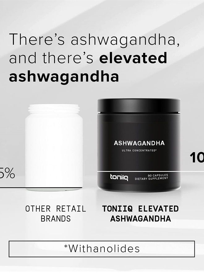 Toniiq 26,000 ملغ 20x مستخلص مركز - 10% ويثانوليدات - كبسولات أشواغاندا عالية القوة - تم جمعها برية في الهند - مكمل عالي التركيز ومتوافر حيوياً - 90 كبسولة نباتية - Image 4