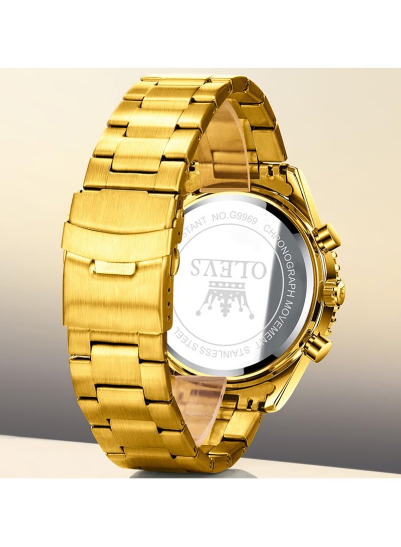 OLEVS Watches for Men Easy to Read Dress Classic with Calendar Business Dress Luxury Big Face Men Black Watch Waterproof Luminous Mens Wrist Watch Stainless Steel Watch - Image 2