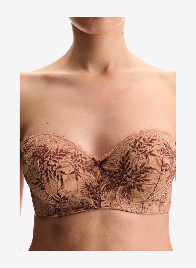 Penti Women Lotus Lace Beige Strapless Wired Bra - Image 4