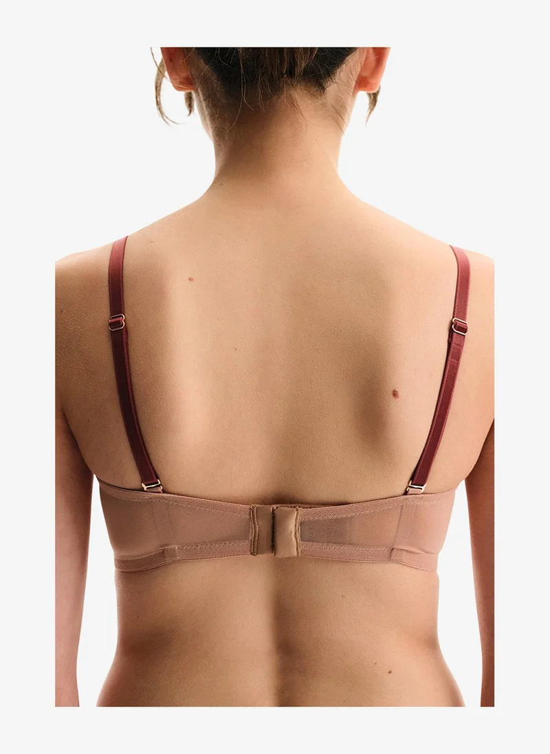Penti Women Lotus Lace Beige Strapless Wired Bra