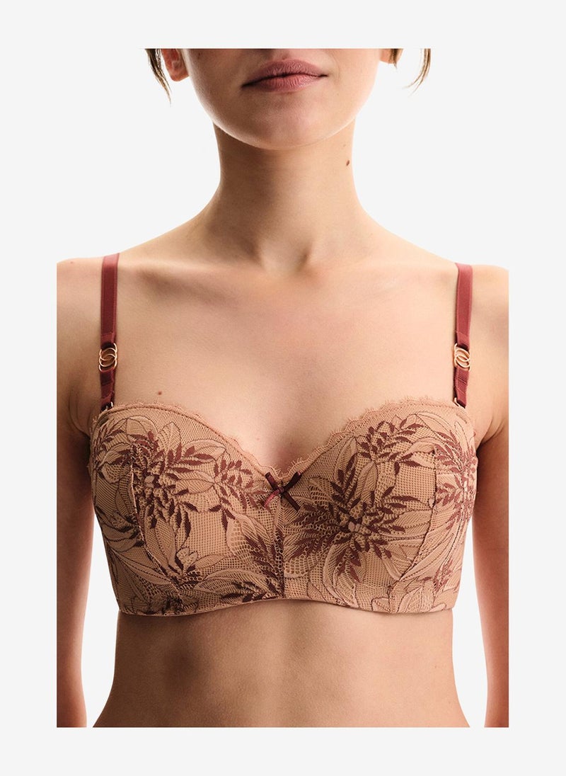 Penti Women Lotus Lace Beige Strapless Wired Bra - Image 3