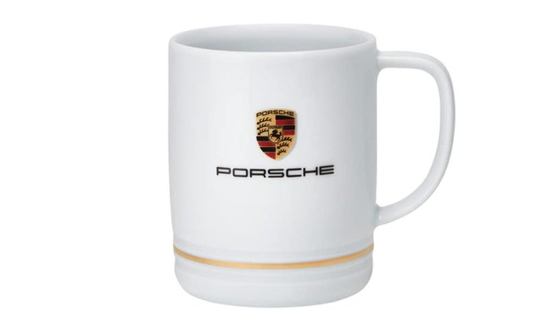 Porsche Porsche Crest Porcelain Cup White with Gold Ring Mug9 ounce