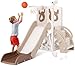 Mloong 7 in 1 Toddler Slide Kids Slide for Toddlers Baby 13 Years Old Indoor and Outdoor with Basketball Hoop Upgraded Golf for Kids Easy Assembly Elk DesignBeige Rosy Brown286239in - Image 3
