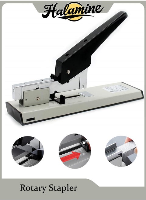 Portable rotary stapler, 100 Sheets High Capacity Office Stapler, Suitable for student, Commercial office stapler