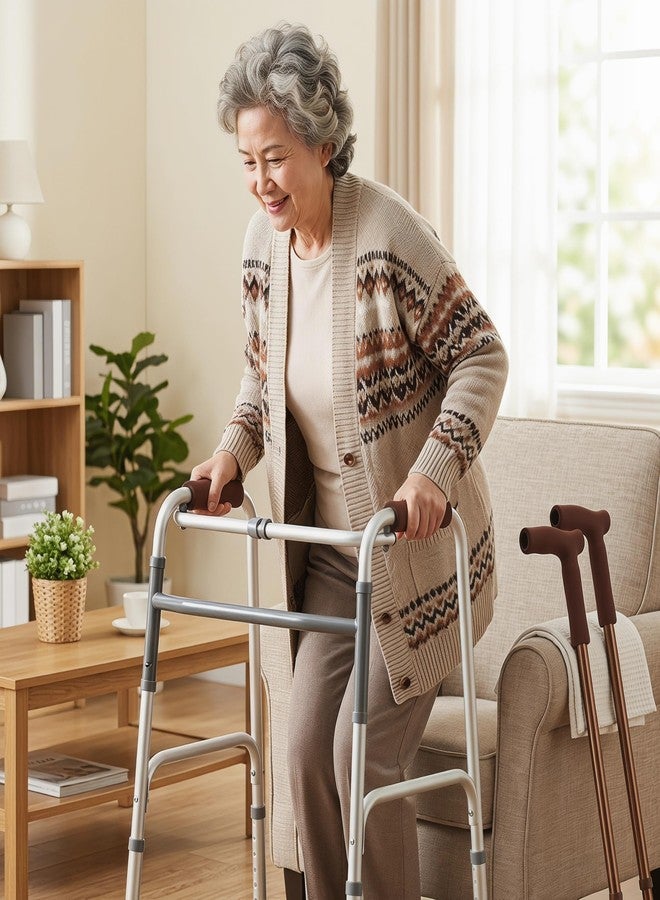 MUCKLILY 4Pcs Cane Handle Grips Nonslip Replacement Covers for Walking Canes and Crutches Comfortable Elderly Hand Wraps 4.33X1.37X1.37In - Image 3
