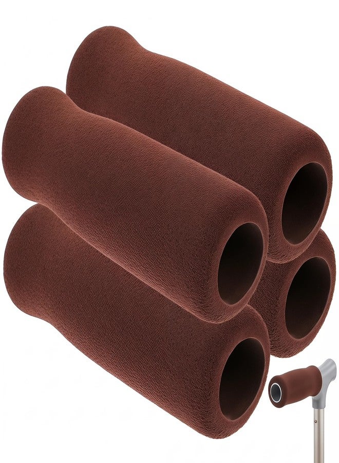 MUCKLILY 4Pcs Cane Handle Grips Nonslip Replacement Covers for Walking Canes and Crutches Comfortable Elderly Hand Wraps 4.33X1.37X1.37In - Image 1