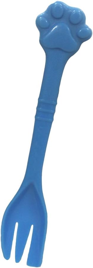 KunHe Pet Dog Cat Feeding Scooping Can Tin Food Fork Mixing Spoon Blue 748Inch - Image 1