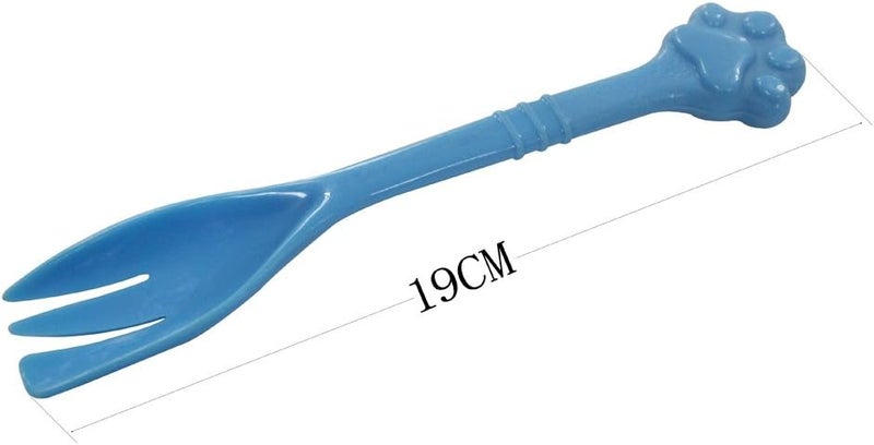KunHe Pet Dog Cat Feeding Scooping Can Tin Food Fork Mixing Spoon Blue 748Inch - Image 3