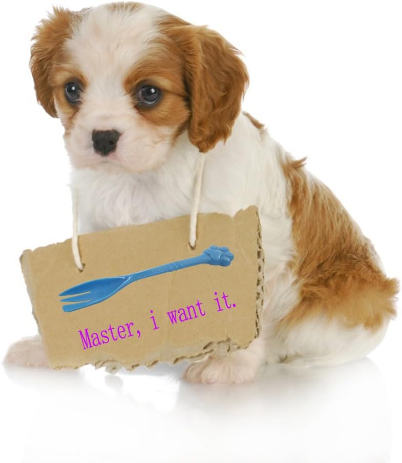 KunHe Pet Dog Cat Feeding Scooping Can Tin Food Fork Mixing Spoon Blue 748Inch - Image 5