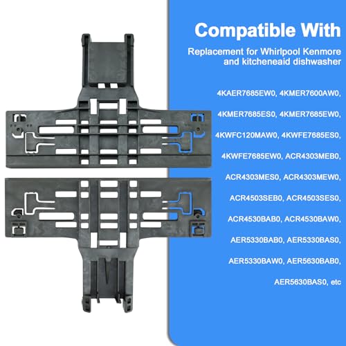 Funmit Upgraded WPW10546503 Dishwasher Top Rack Adjuster Compatible with Kitcheneaid Dishwasher Parts Upper Rack, Includes W10546503 W10195840 W10195839 W10250160 Part for Whirlpool kenmore Dishwasher, 8 PCS - Image 3