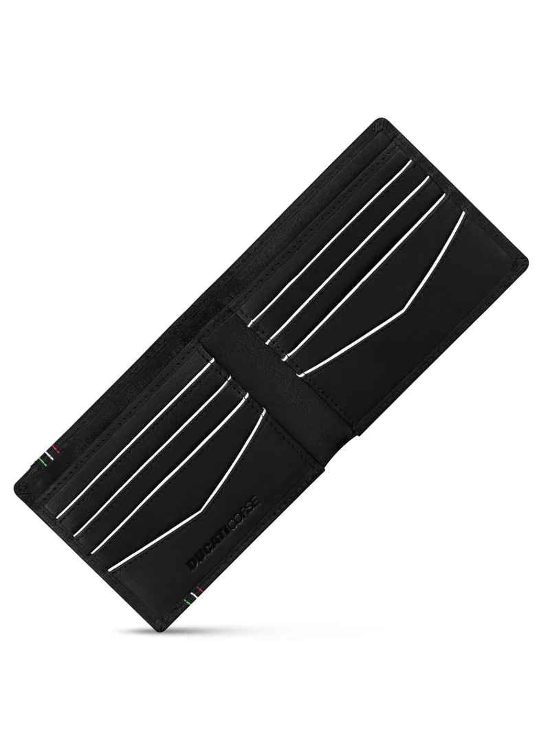 Ducati Corse Elegante Leather Wallet, Black, M, Casual