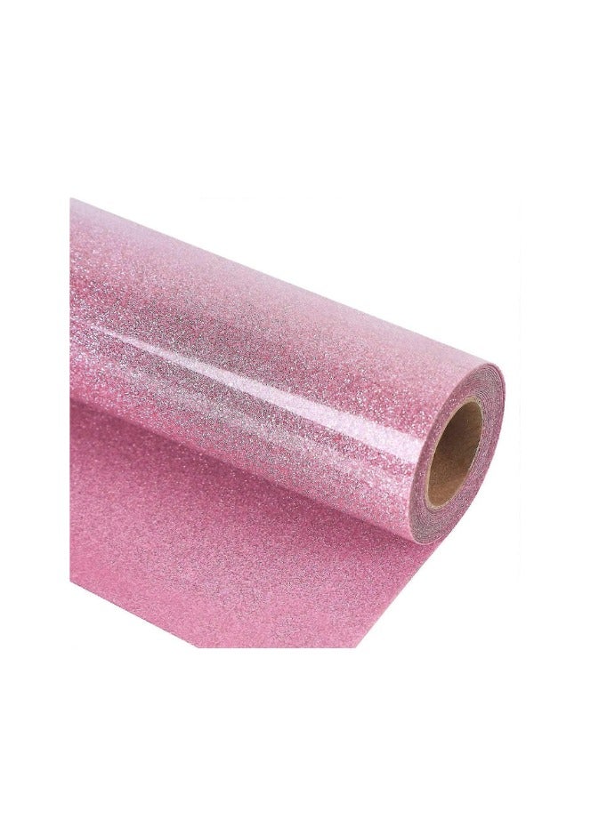 Kalon KALON® 3 Meter CHERY PINKGlitter Heat Transfer Vinyl Roll 12'' x 10ft 3 Meter for T-Shirts, Bags,fabric.Craft Hats & Shoes – Premium Best heat transfer vinyl for t-shirts HTV vinyl for heat press machine - Image 1