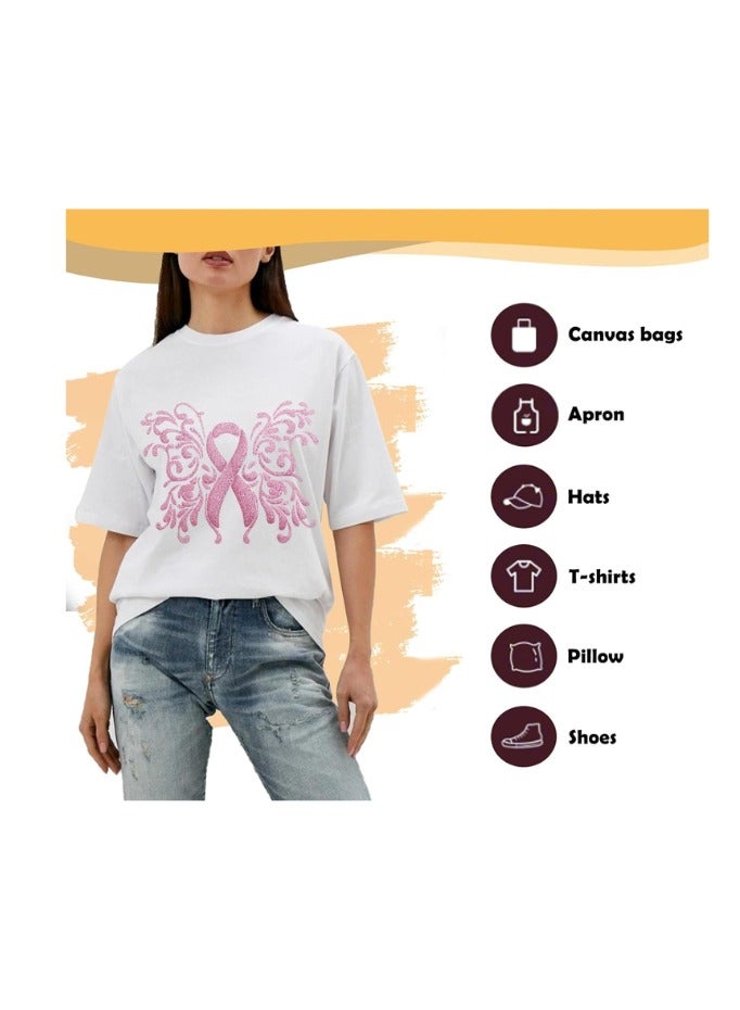 Kalon KALON® 3 Meter CHERY PINKGlitter Heat Transfer Vinyl Roll 12'' x 10ft 3 Meter for T-Shirts, Bags,fabric.Craft Hats & Shoes – Premium Best heat transfer vinyl for t-shirts HTV vinyl for heat press machine - Image 2
